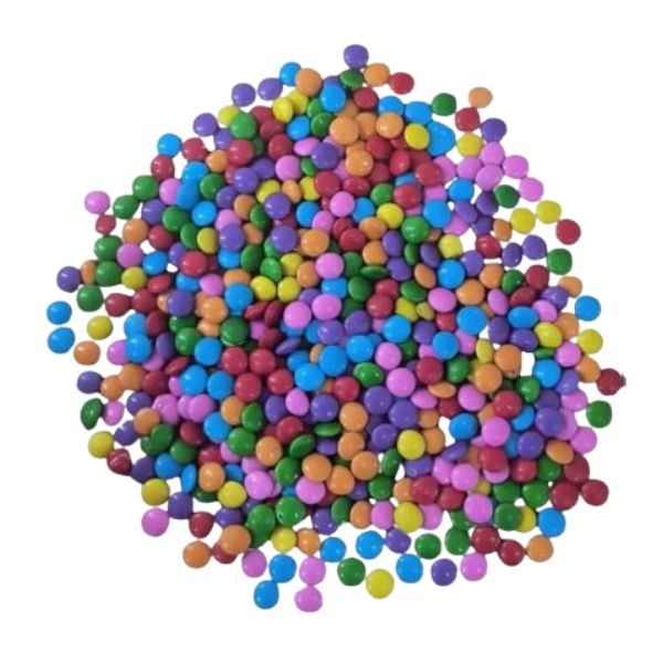 CONFETE DE CHOCOLATE COLORIDO - DISQUETE DE CHOCOLATE COLORIDO